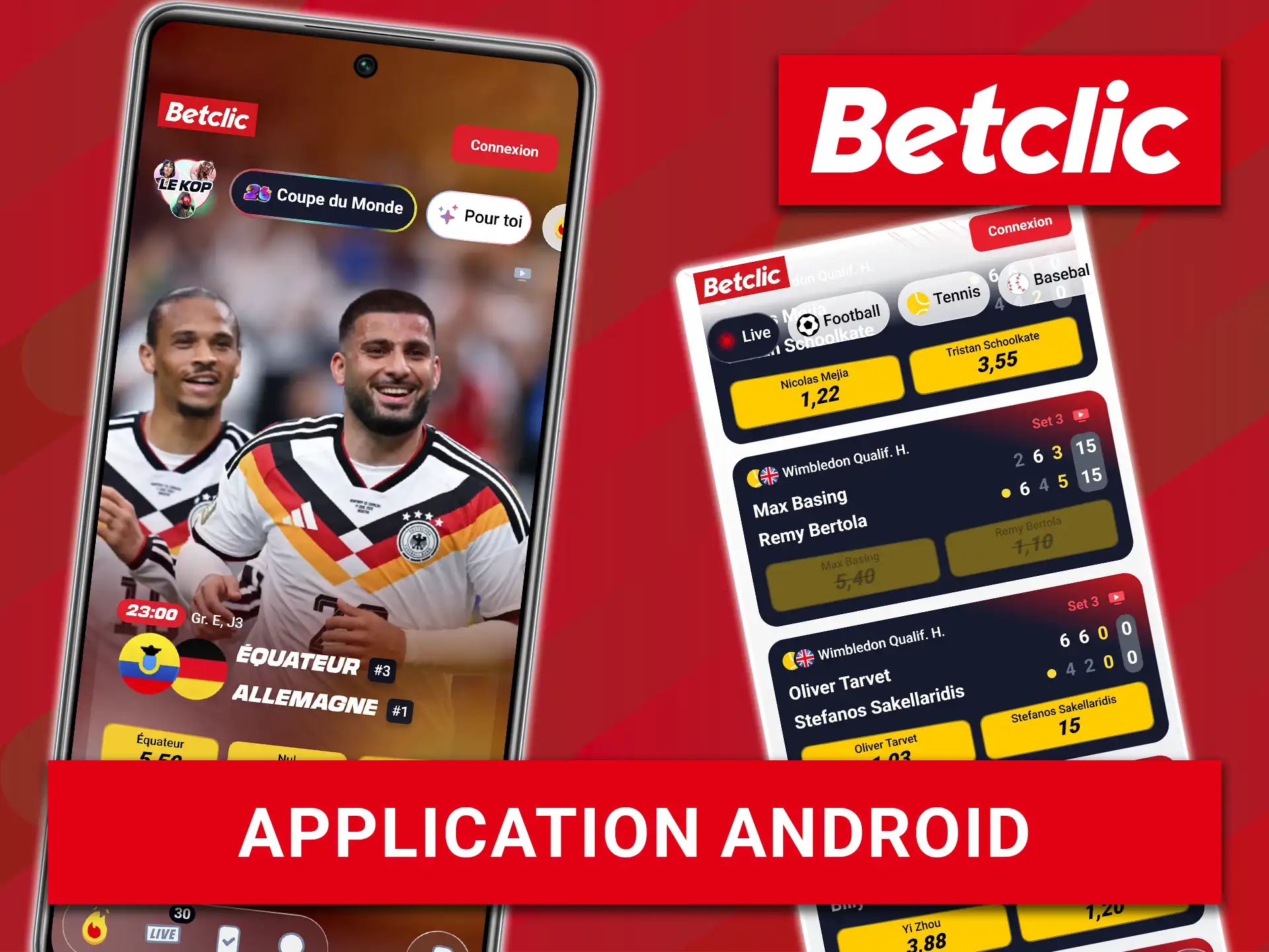 Téléchargez le fichier apk d'installation pour l'application android Betclic.