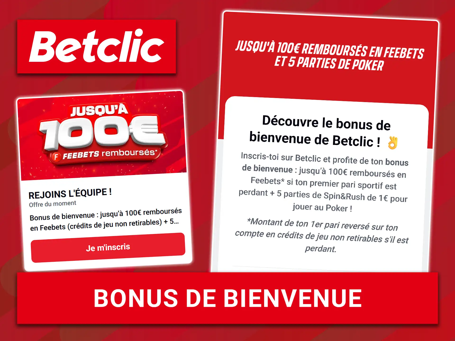 Profitez des offres de départ dans la section bonus de bienvenue pour les joueurs sur Betclic.