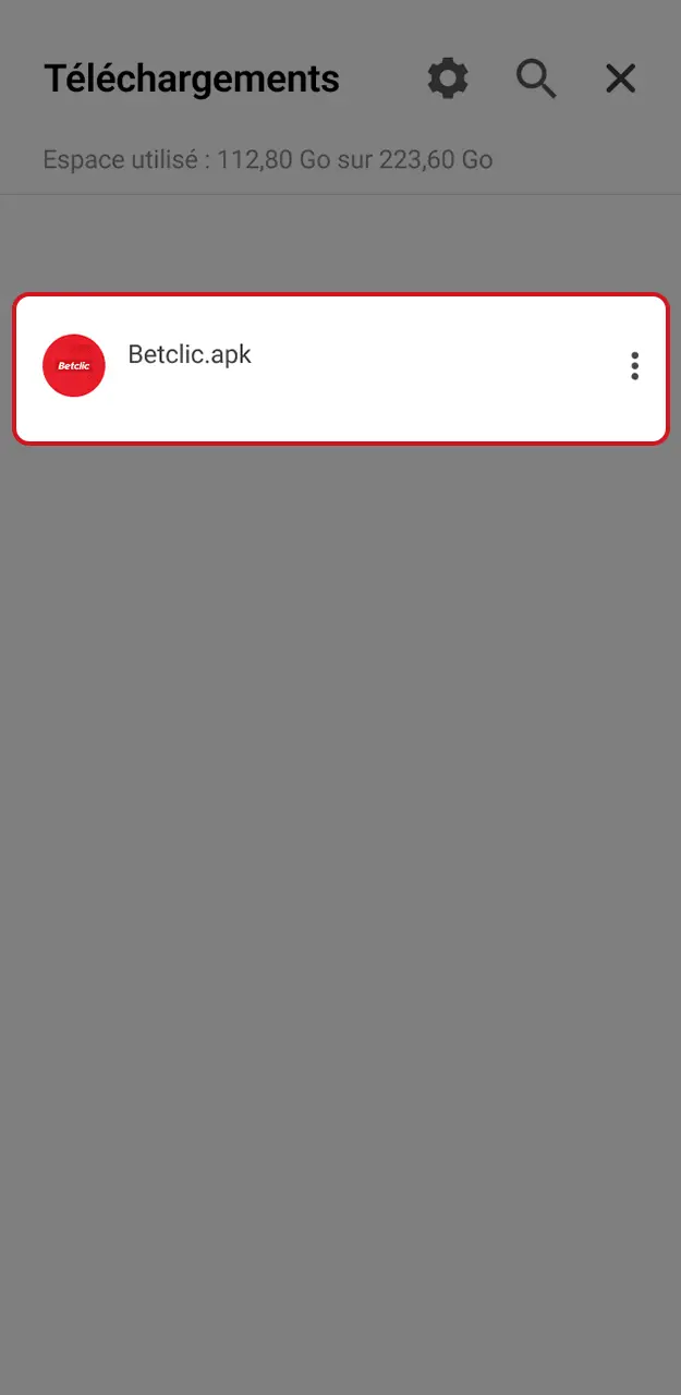 Lancez l'installation de l'application Betclic.