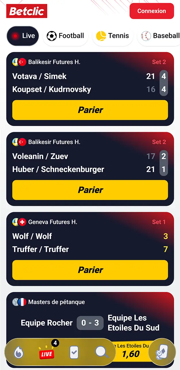 Pariez sur les événements sportifs avec Betclic.