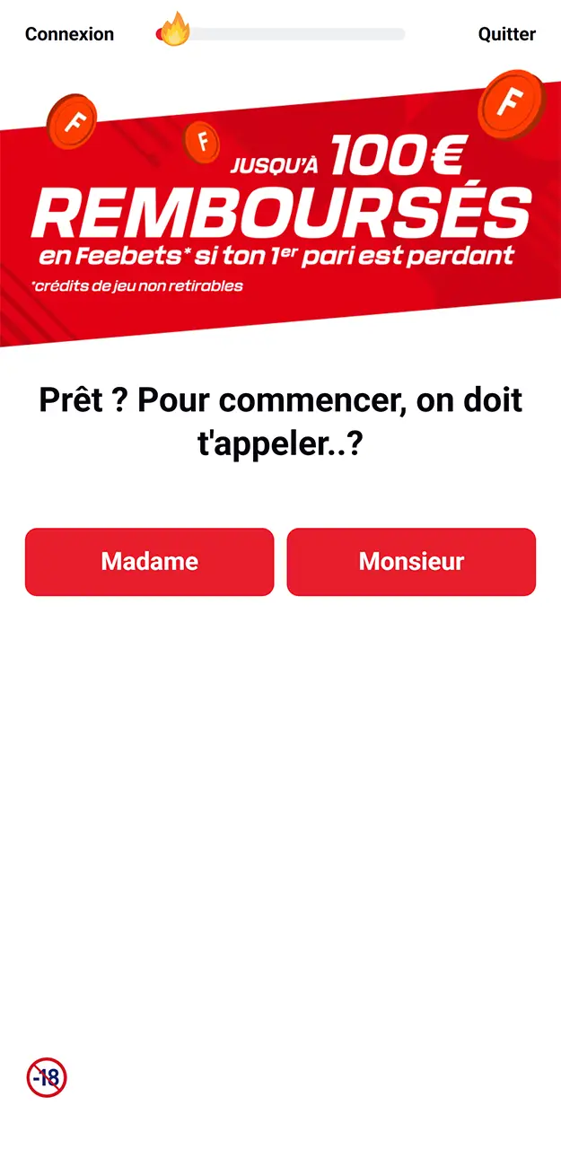 Choisissez l'option de création d'un compte sur Betclic.