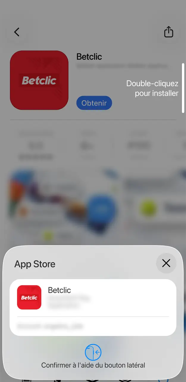 Lancez le téléchargement de l'application iOS Betclic.